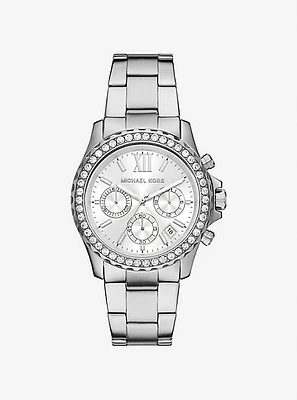 Oversized Everest Pavé Silver-Tone Watch