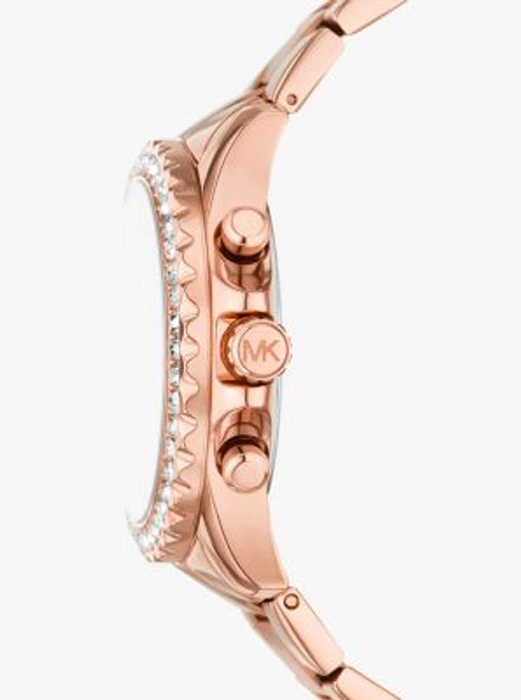 Oversized Everest Pavé Rose Gold-Tone Watch