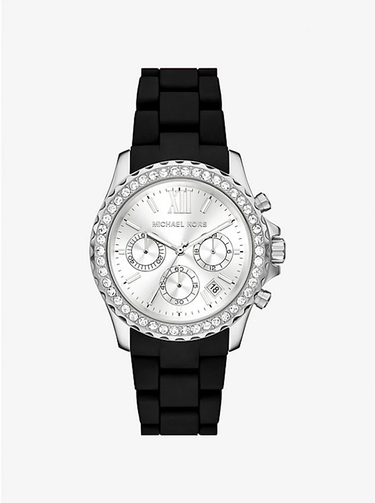 Oversized Everest Pavé Silver-Tone Watch