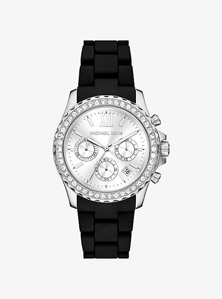 Oversized Everest Pavé Silver-Tone Watch