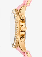Oversized Everest Pavé Gold-Tone and Silicone Watch