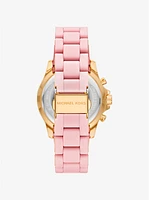 Oversized Everest Pavé Gold-Tone and Silicone Watch