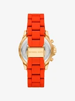 Oversized Everest Pavé Gold-Tone and Silicone Watch