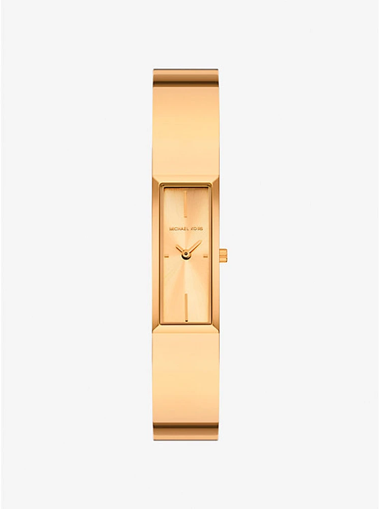 Reloj brazalete Yazmeen en tono dorado