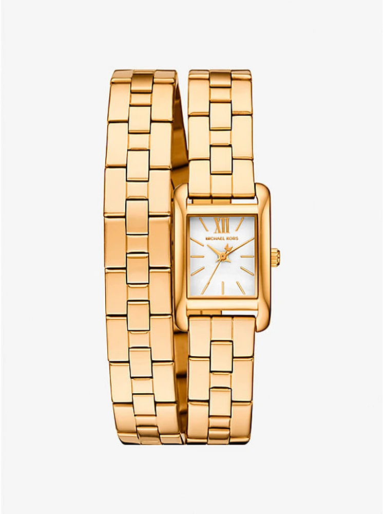 Mini Monroe Silver-Tone Double Wrap Watch