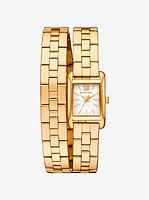 Mini Monroe Silver-Tone Double Wrap Watch