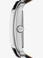 Monroe Silver-Tone and Zebra Print Calf Hair Watch