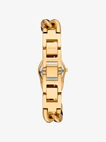 Petite Lock Gold-Tone and Tortoiseshell Acetate Chain Watch