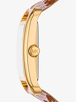 Monroe Gold-Tone and Logo Jacquard Watch