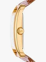 Monroe Gold-Tone and Logo Jacquard Watch