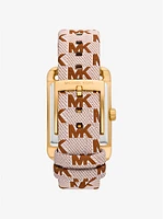 Monroe Gold-Tone and Logo Jacquard Watch