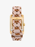 Monroe Gold-Tone and Logo Jacquard Watch