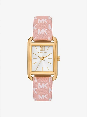 Monroe Gold-Tone and Logo Jacquard Watch