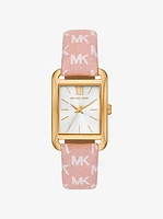 Monroe Gold-Tone and Logo Jacquard Watch