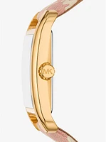 Monroe Gold-Tone and Logo Jacquard Watch