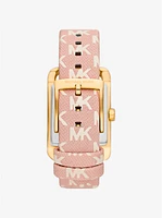 Monroe Gold-Tone and Logo Jacquard Watch