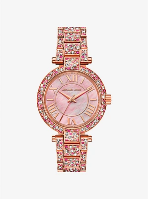 Reloj edición limitada en tono dorado rosa con incrustaciones