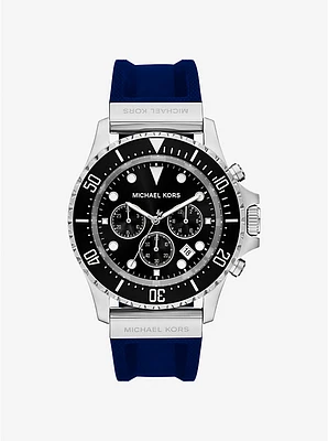 Reloj Everest oversize en tono plateado con correa de silicona