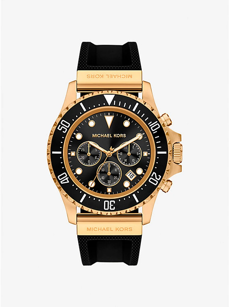 Oversized Everest Gold-Tone and Silicone Watch