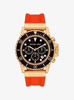 Oversized Everest Gold-Tone and Silicone Watch