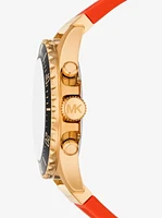 Oversized Everest Gold-Tone and Silicone Watch