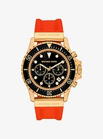 Oversized Everest Gold-Tone and Silicone Watch