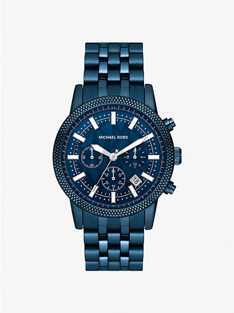 Oversized Hutton Blue-Tone Watch