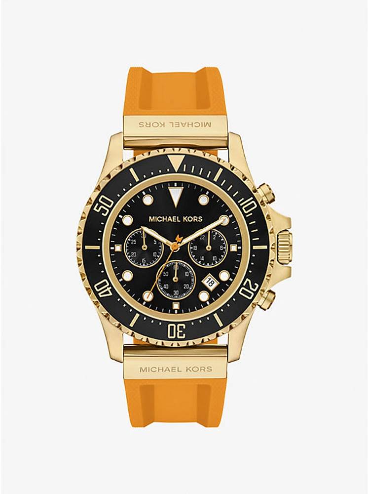 Oversized Everest Gold-Tone and Silicone Watch