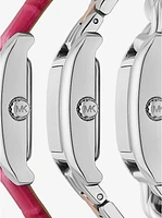 Petite Monroe Two-Tone and Crocodile-Embossed Leather Watch Strap Set