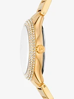 Mini Sylvia Pavé Gold-Tone Watch and Bracelet Gift Set