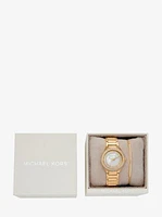 Mini Sylvia Pavé Gold-Tone Watch and Bracelet Gift Set