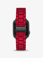 Red-Coated Stainless Steel Strap For Apple Watch