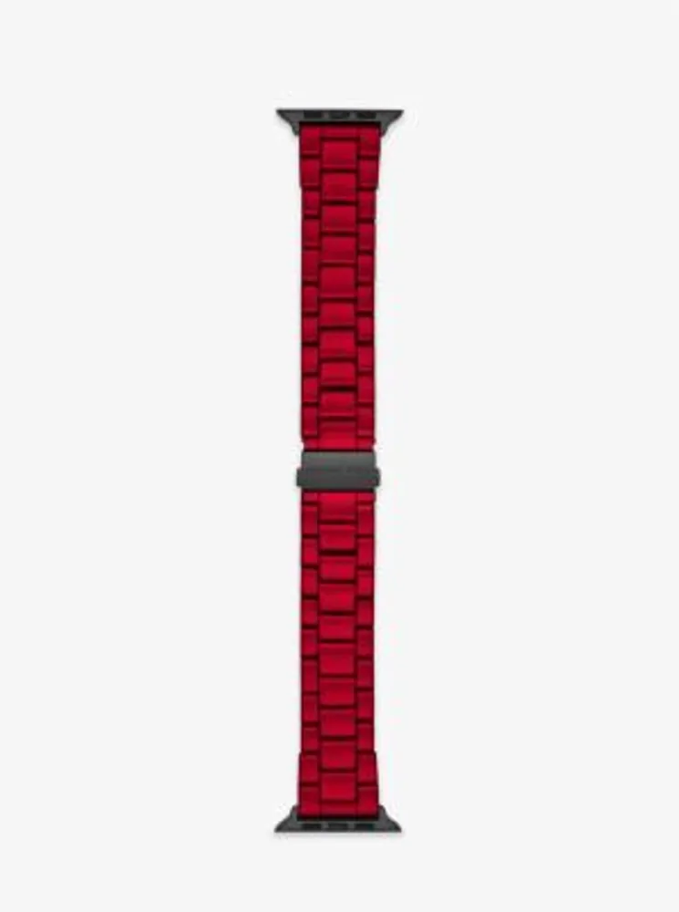 Red-Coated Stainless Steel Strap For Apple Watch