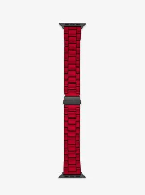 Red-Coated Stainless Steel Strap For Apple Watch