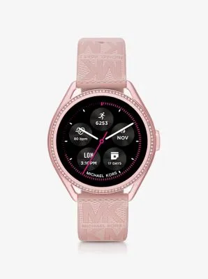 Michael Kors Access Gen 5E MKGO Pink-Tone and Logo Rubber Smartwatch