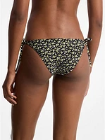 Floral Print Stretch Nylon Bikini Bottom