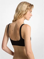 Lace-Up Stretch Nylon Bikini Top