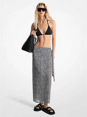 Cheetah Print Chiffon Pareo Wrap Skirt