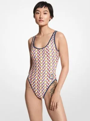 MK X ellesse Logo Stretch Nylon Swimsuit