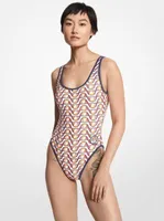 MK X ellesse Logo Stretch Nylon Swimsuit