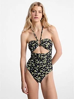 Floral Print Stretch Nylon Swimsuit