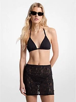 Floral Lace Stretch Nylon Skirt