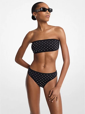 Studded Stretch Nylon Bandeau Bikini Top