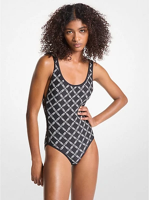 Empire Logo Print Swimsuit