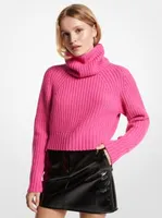 Ribbed Merino Wool Blend Convertible Sweater