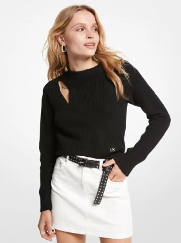 Wool Blend Cutout Sweater