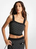 Logo Jacquard Cropped Tank Top