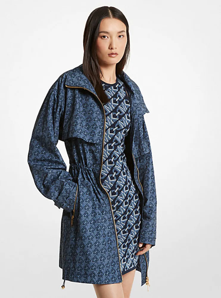 Michael Kors Empire Signature Logo Print Woven Anorak