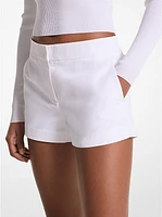 Cotton Blend Twill Shorts