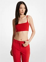 Ribbed Stretch Knit Cropped Tank Top